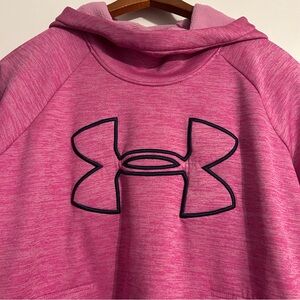 Under Armour Pink Women’s Hoodie Sweatshirt with Navy Embroidery Size Small